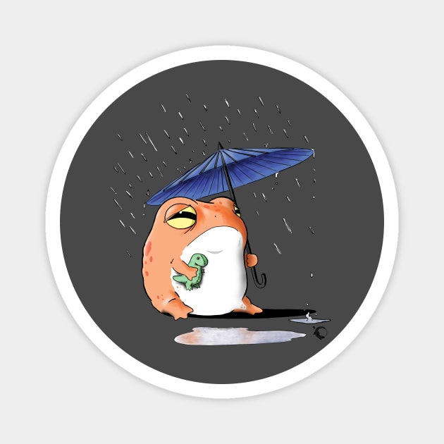 Rain Frog Melancholy Magnet by Moo-SB